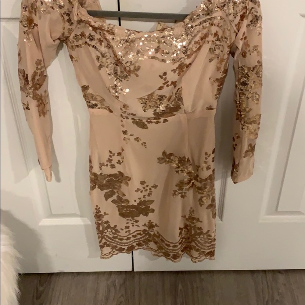 Off shoulder sequin dress